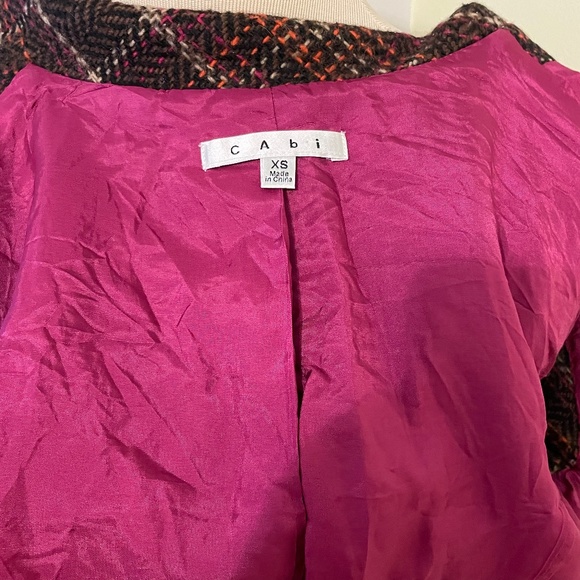 CABi Brown wool blend Tie Vest- vibrant Houndstooth woven XS - Picture 9 of 10